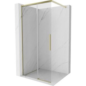 MEXEN/S Rox Sprchová zástěna WALK-IN 90 x 200, transparent 8 mm, zlato 8C2-090-003-50-00 obraz