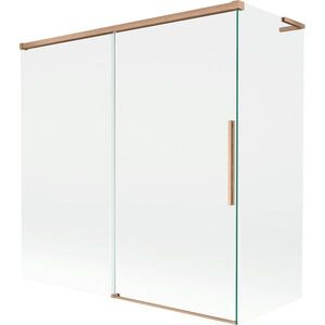 MEXEN/S Rox L vanová zástěna 2-křídlová posuvná 160 + 70 x 150, transparent, měď kartáčovaná 8C9L-160-070-65-00 obraz