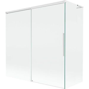 MEXEN/S Rox L vanová zástěna 2-křídlová posuvná 160 + 75 x 150, transparent, bílá 8C9L-160-075-20-00 obraz