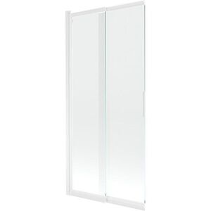 MEXEN Fox vanová zástěna 2-křídlová posuvná 85 x 150, transparent, bílá 891-085-002-20-00 obraz