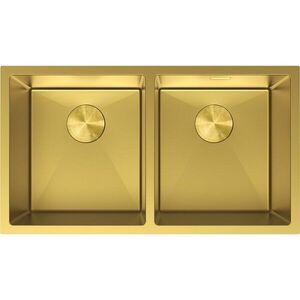 MEXEN Binox ocelový dřez 2-bowl 800 x 450 mm, zlatá 6421802000-55 obraz
