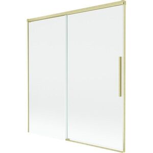 MEXEN/S Rox vanová zástěna 2-křídlová posuvná 150 x 150, transparent, zlatá kartáčovaná 8C9-150-001-55-00 obraz