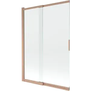 MEXEN Fox vanová zástěna 2-křídlová posuvná 120 x 150, transparent, měď kartáčovaná 891-120-002-65-00 obraz