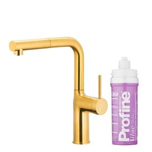 KFA Duero pure move pull-out bat. kuchyňská filtrující, broušené zlato + filtr profine lilac s 6623-425-31 obraz