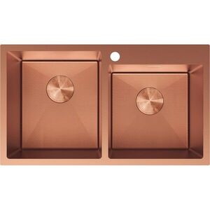 MEXEN Xorin ocelový dřez 2-bowl 780 x 450 mm, měď HC 6441782000-65HC obraz