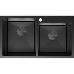 MEXEN Xorin ocelový dřez 2-bowl 780 x 450 mm, černá 6441782000-70 obraz
