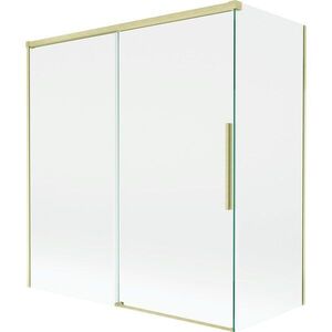 MEXEN/S Rox vanová zástěna 2-křídlová posuvná 150 + 70 x 150, transparent, zlatá kartáčovaná 8C9-150-070-55-00 obraz