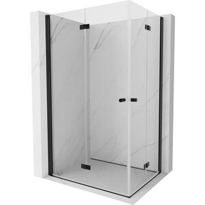 MEXEN/S Mist-F Duo sprchový kout skládací dveře levá 100 x 80, transparent, černá 8A6-100L-080P-70-00 obraz