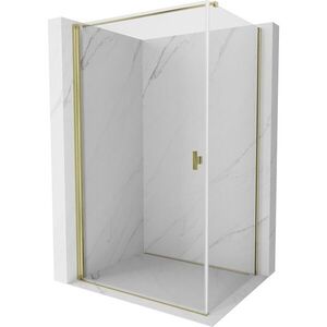 MEXEN/S Mist-B sprchový kout dveře křídlové 80 x 90, transparent, zlato 8A2T-080-090-50-00 obraz