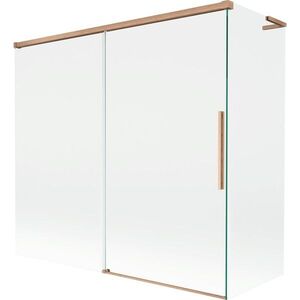 MEXEN/S Rox L vanová zástěna 2-křídlová posuvná 170 + 75 x 150, transparent, měď kartáčovaná 8C9L-170-075-65-00 obraz