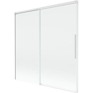 MEXEN/S Rox vanová zástěna 2-křídlová posuvná 160 x 150, transparent, bílá 8C9-160-001-20-00 obraz