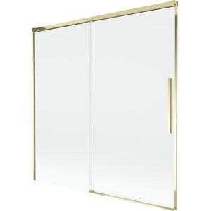 MEXEN/S Rox vanová zástěna 2-křídlová posuvná 160 x 150, transparent, zlatá 8C9-160-001-50-00 obraz