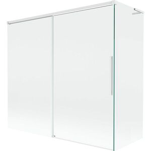 MEXEN/S Rox L vanová zástěna 2-křídlová posuvná 170 + 80 x 150, transparent, bílá 8C9L-170-080-20-00 obraz
