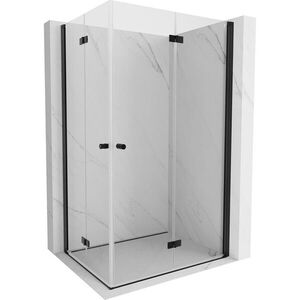 MEXEN/S Mist-F Duo sprchový kout skládací dveře pravá 80 x 95, transparent, černá 8A6-080L-095P-70-00 obraz