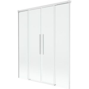 MEXEN/S Rox vanová zástěna 2-křídlová posuvná 160 x 150, transparent, bílá 8C9-160-002-20-00 obraz