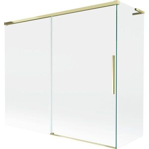 MEXEN/S Rox L vanová zástěna 2-křídlová posuvná 180 + 80 x 150, transparent, zlatá 8C9L-180-080-50-00 obraz