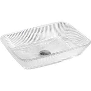 MEXEN Tiva skleněné umyvadlo na desku 46 x 33, transparent 24184600 obraz