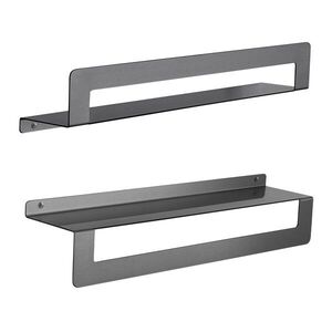 Gedy CLEO polička s držákem ručníků 500, gun metal 2019815 obraz