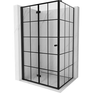 MEXEN/S Mist-F sprchový kout skládací dveře levá 100 x 90, černá kratka, černá 8A6T-100-090-70-77-L obraz