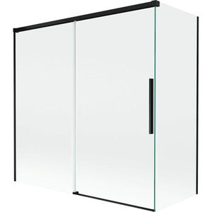 MEXEN/S Rox vanová zástěna 2-křídlová posuvná 160 + 70 x 150, transparent, černá 8C9-160-070-70-00 obraz
