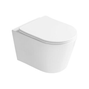 MEXEN Rico Závěsná WC mísa Rimless Tornado včetně sedátka s slow slim, duroplast, bílá lesk 3072L4000T obraz