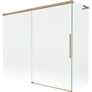 MEXEN/S Rox L vanová zástěna 2-křídlová posuvná 180 + 90 x 150, transparent, měď kartáčovaná 8C9L-180-090-65-00 obraz