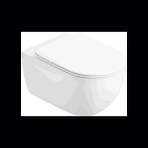 MEXEN Carmen Závěsná WC mísa Rimless Tornado včetně sedátka s slow slim, duroplast, bílá lesk 3088L4000T obraz