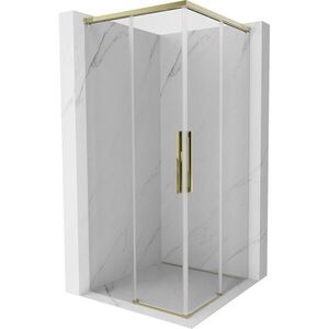 MEXEN/S Rox Duo sprchový kout posuvný 80 x 80, transparent, zlato 8C2D-080-080-50-00 obraz