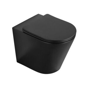 MEXEN Rico mísa wc stojící Rimless včetně sedátka s slow slim, duroplast, černá mat 32724085 obraz