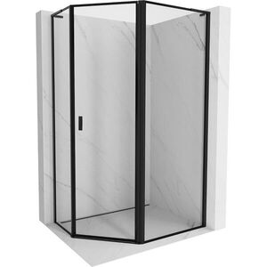MEXEN/S Mist Lsprchový kout pětiboký křídlový asymetrický pravá 100 x 80, černá okraj, černá 8A8L-100-080-70-70-P obraz