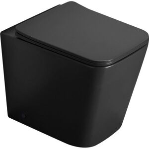 MEXEN Cube mísa wc stojící Rimless včetně sedátka s slow slim, duroplast, černá mat 32924085 obraz