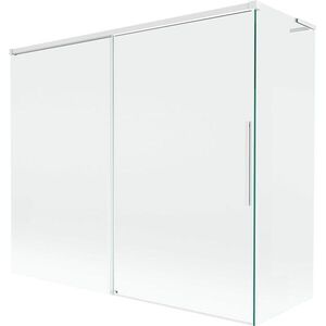 MEXEN/S Rox L vanová zástěna 2-křídlová posuvná 190 + 80 x 150, transparent, bílá 8C9L-190-080-20-00 obraz