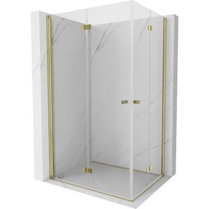 MEXEN/S Mist-F Duo sprchový kout skládací dveře levá 85 x 70, transparent, zlato 8A6-085L-070P-50-00 obraz