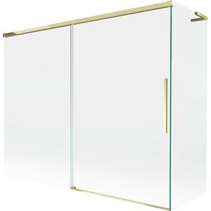 MEXEN/S Rox L vanová zástěna 2-křídlová posuvná 190 + 80 x 150, transparent, zlatá 8C9L-190-080-50-00 obraz