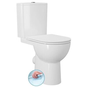 SAPHO SANIVEX WC kombi, zvýšený sedák, Rimless, spodní/zadní odpad, bílá PC108WR obraz