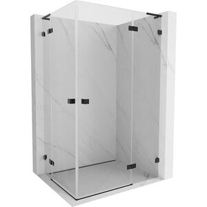 MEXEN/S Lunar L Duo sprchový kout dveře křídlové pravá 90 x 80, transparent, černá 834L-090P-080L-70-00 obraz