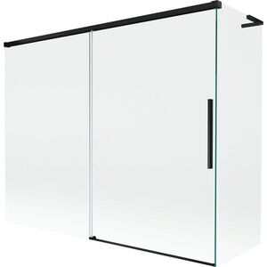 MEXEN/S Rox L vanová zástěna 2-křídlová posuvná 190 + 90 x 150, transparent, černá 8C9L-190-090-70-00 obraz