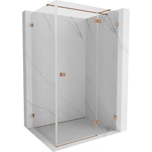 MEXEN/S Lunar T sprchový kout dveře křídlové pravá 85 x 90, transparent, měď kartáčovaná 834T-085-090-65-00-P obraz