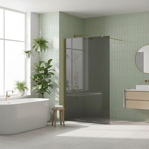 REA/S Sprchová zástěna Flexi Grey / Gold 100 KPL-K99784 obraz