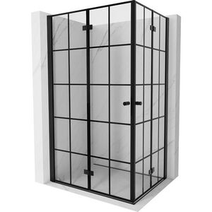 MEXEN/S Mist-F Duo sprchový kout skládací dveře levá 85 x 80, černá kratka, černá 8A6-085L-080P-70-77 obraz