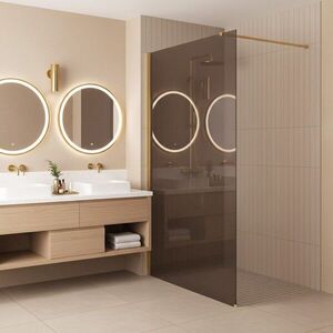 REA/S Sprchová zástěna Flexi Brown / Gold 120 KPL-K99870 obraz