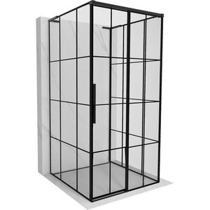 MEXEN/S Rox-3S L sprchový kout 3 stěnný , posuvný pravá 90 x 90, černá kratka, černá 8C2L-090-090-70-77-3S-P obraz
