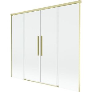 MEXEN/S Rox vanová zástěna 2-křídlová posuvná 170 x 150, transparent, zlatá kartáčovaná 8C9-170-002-55-00 obraz