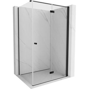 MEXEN/S Mist-F sprchový kout skládací dveře pravá 80 x 110, transparent, černá 8A6T-080-110-70-00-P obraz