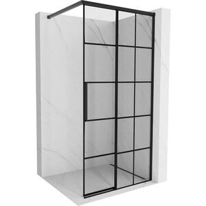 MEXEN/S Rox Sprchová zástěna WALK-IN pravá 115 x 200, černá kratka 8 mm, černá 8C2-115-003-70-77-P obraz