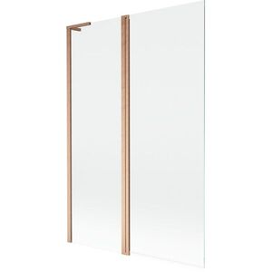 MEXEN/S Mist L vanová zástěna 2-křídlová 120 x 150, transparent, měď kartáčovaná 8A9L-120-011-65-00 obraz