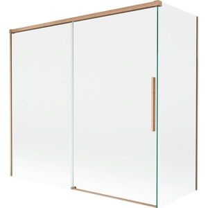 MEXEN/S Rox vanová zástěna 2-křídlová posuvná 170 + 70 x 150, transparent, měď kartáčovaná 8C9-170-070-65-00 obraz