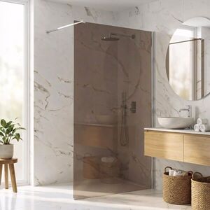 REA/S Sprchová zástěna Flexi Brown / Chrome 120 KPL-K99070 obraz