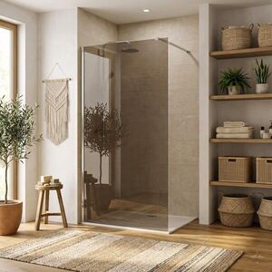 REA/S Sprchová zástěna Flexi Brown / Chrome 90 KPL-K99073 obraz