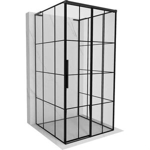 MEXEN/S Rox-3S L sprchový kout 3 stěnný , posuvný pravá 95 x 95, černá kratka, černá 8C2L-095-095-70-77-3S-P obraz